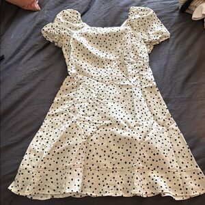 LOFT White Polka Dot Dress